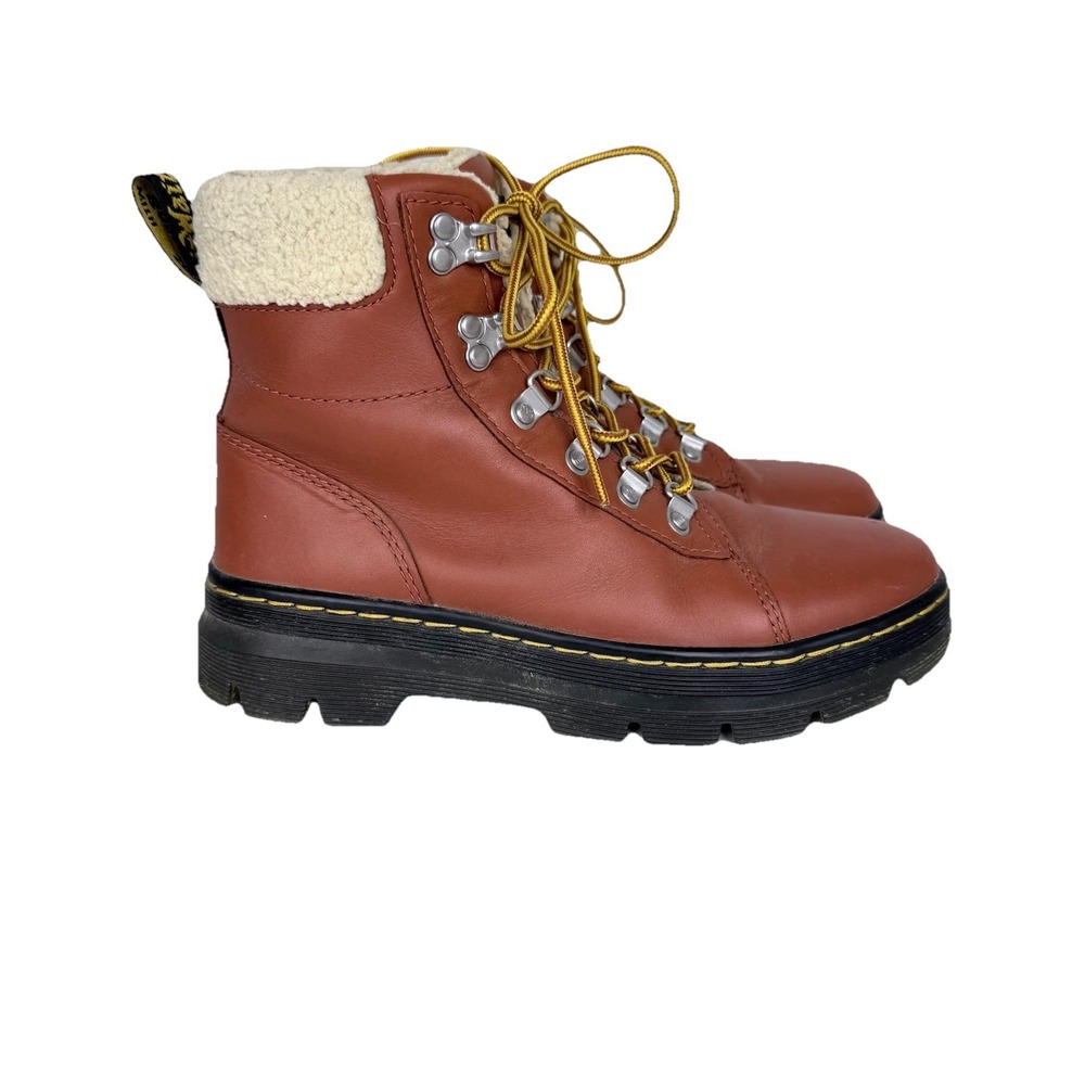 Dr. Martens Combs Faux Fur Lined‎ Brown Boots Women's Size 6